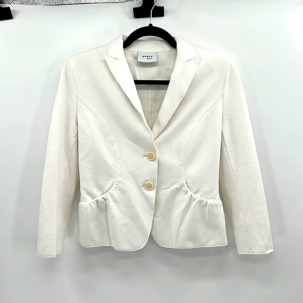 Akris Punto Cream Peplum Blazer